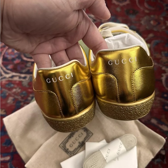 Gucci men sneakers Nappa Silk Oro Vecchio - Picture 5 of 8